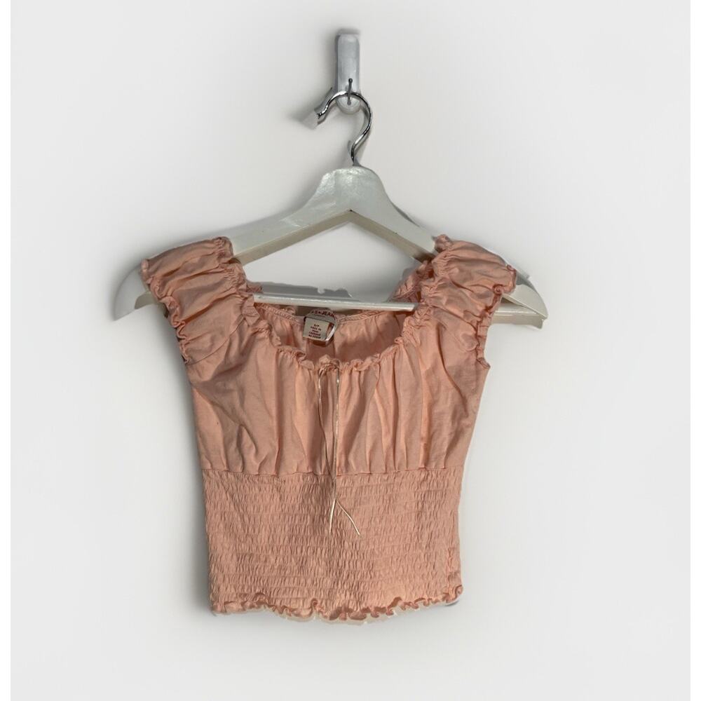 Guess JEANS Y2K VTG Pink‎ RUFFLE STRETCH Crop SP